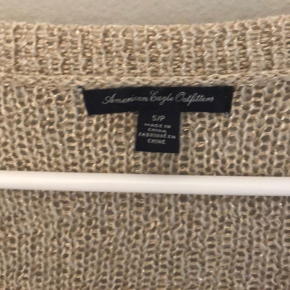 Gold sweater sheer/open back small - Picture 2 of 4